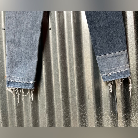 Free People Patchwork Frayed Hem Skinny Jeans - Picture 3 of 8